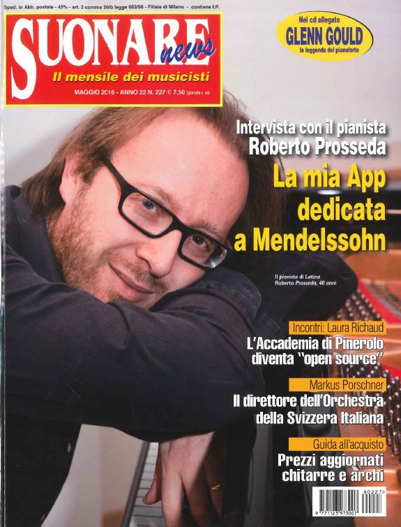 Roberto Prosseda in copertina su Suonare