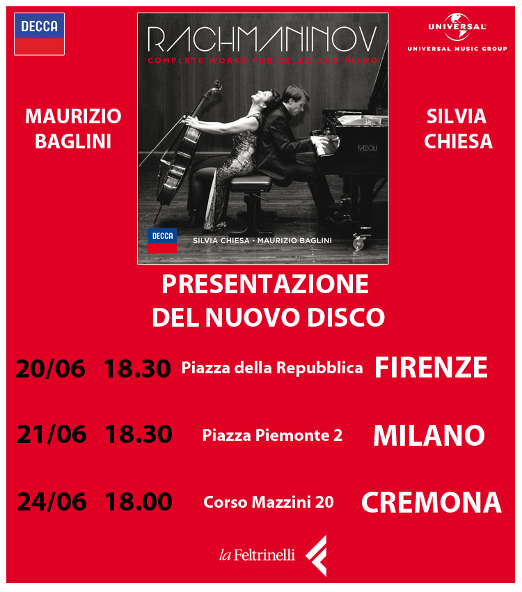 Il duo Baglini - Chiesa presenta il suo Rachmaninov a la Feltrinelli