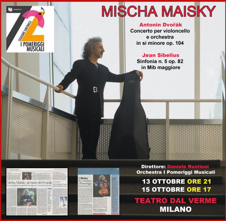 Mischa Maisky inaugura oggi la 72esima Stagione Sinfonica del Teatro dal Verme