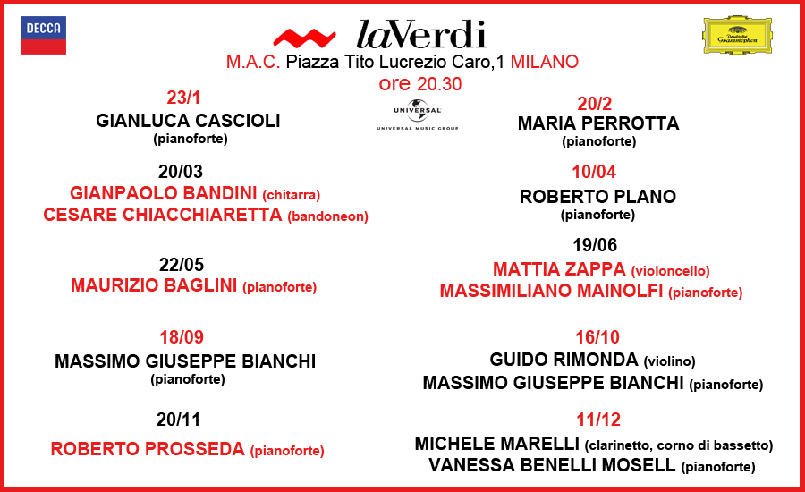 La stagione 2017 de La Verdi con gli Decca e Deutsche Grammophon!