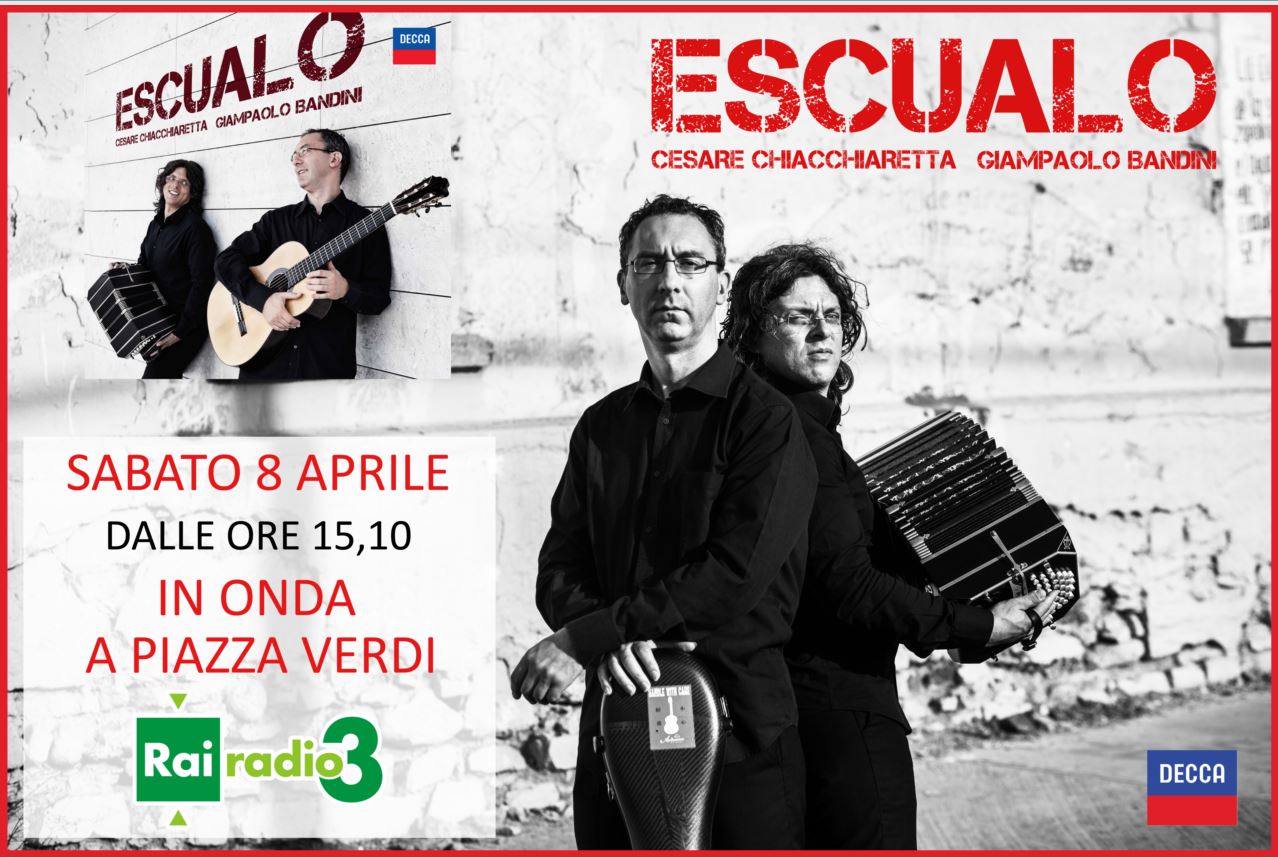 Il Duo Bandini Chiacchiaretta  sabato ospite a Piazza Verdi per presentare 'ESCUALO'