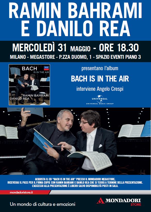 Ramin Bahrami / Danilo Rea: mercoledì a Milano la presentazione di 'Bach Is In The Air'