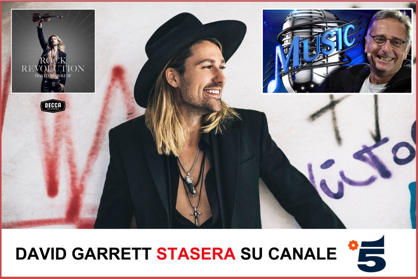 David Garrett stasera su Canale 5 a Music