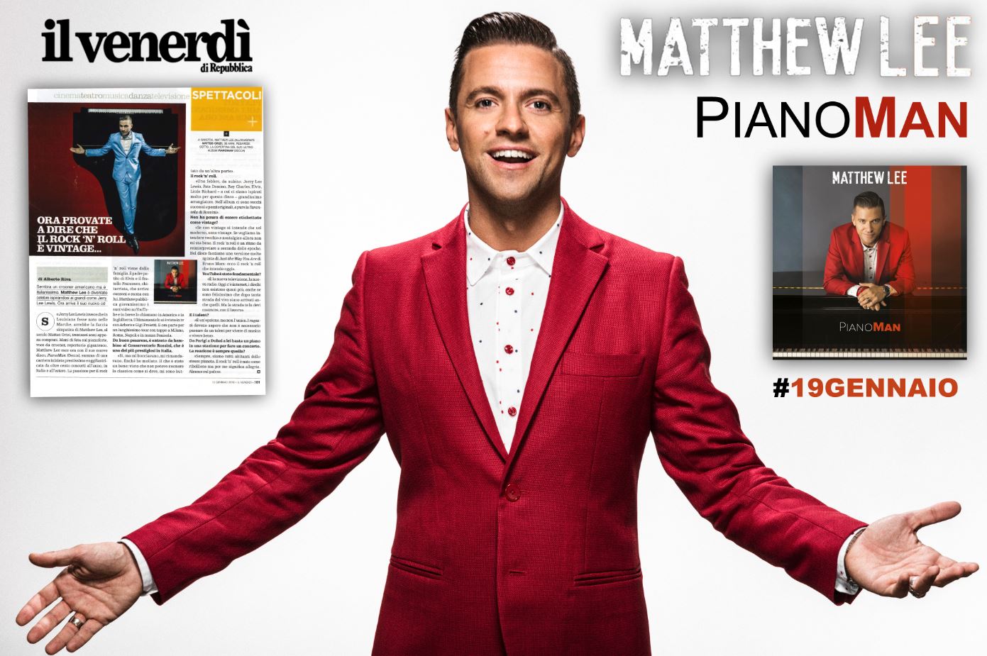 Matthew Lee: PIANOMAN oggi su Il venerdi di Repubblica